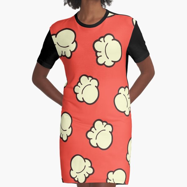 Popcorn Pattern Graphic T-Shirt Dress