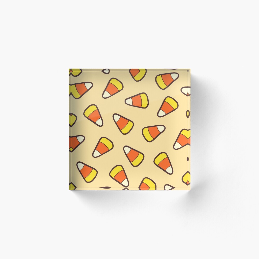 Candy Corn Pattern Acrylic Block