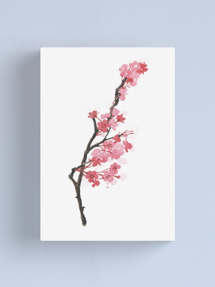 Cherry blossom art print watercolor painting japanese flowers