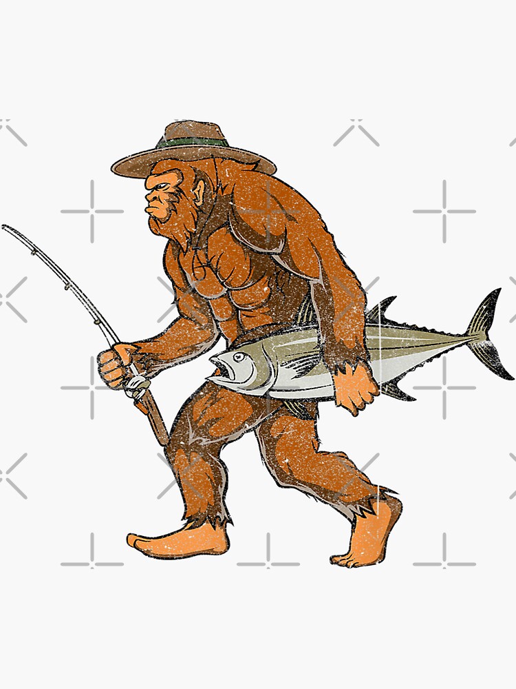 Bigfoot Bass Fisherman Gifts Fishings For Boys Kids Sticker for