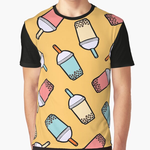 Bubble Tea Pattern Graphic T-Shirt