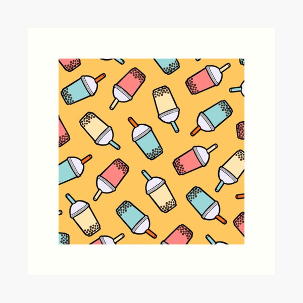 Bubble Tea Pattern Art Print