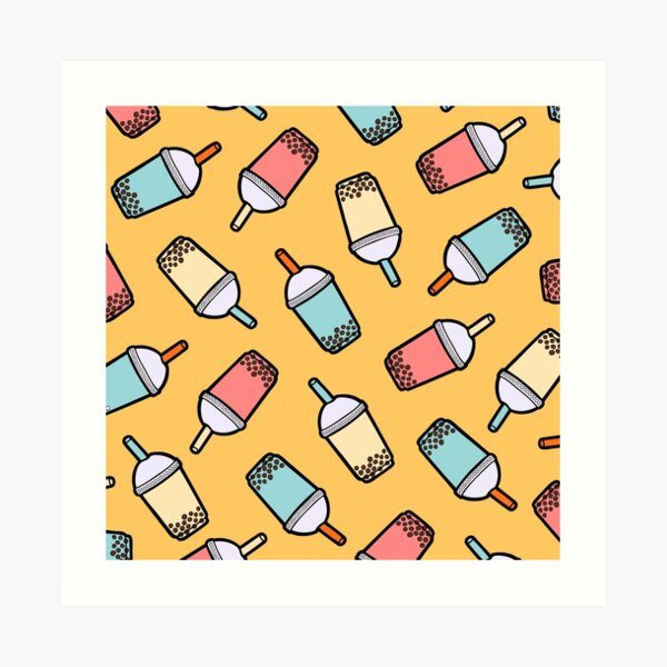 Bubble Tea Pattern Kunstdruck