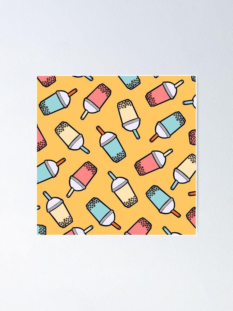 Alternate view of Bubble Tea Pattern Poster