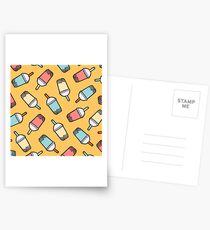 Postales Patrón de té de burbuja