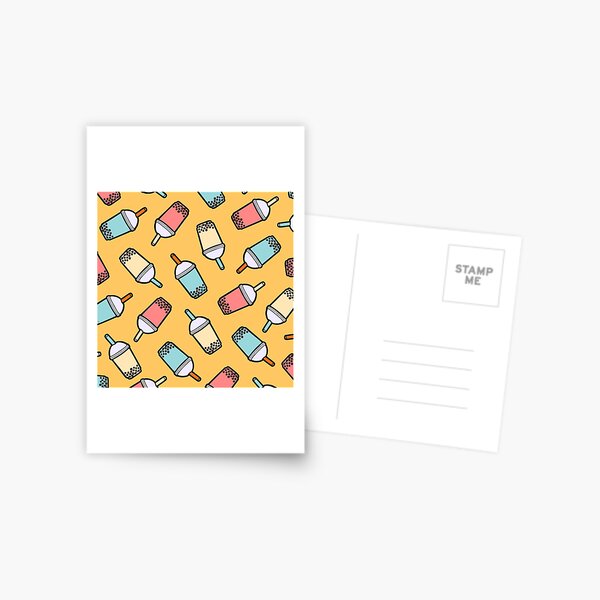 Bubble Tea Pattern Postcard