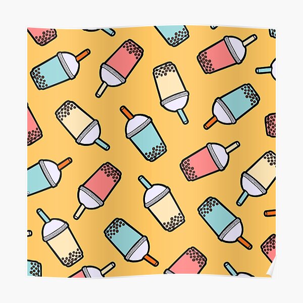Bubble Tea Pattern Poster
