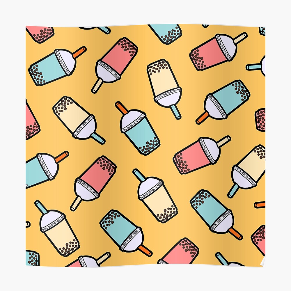 Bubble Tea Pattern Poster