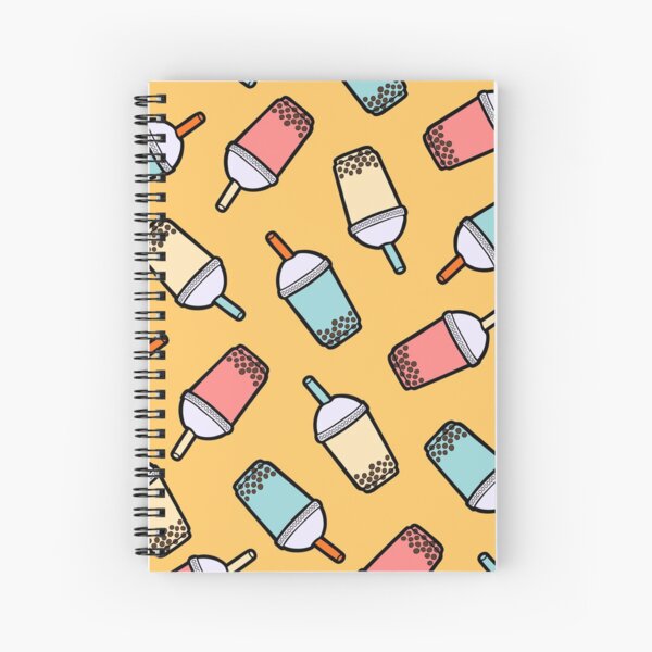 Bubble Tea Pattern Spiral Notebook