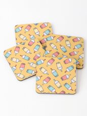 Bubble Tea Pattern Coasters
