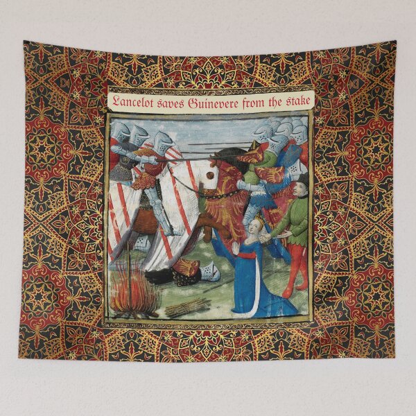 Artikelvorschau, Lancelot rettet Guinevere vom Scheiterhaufen, Artuslegenden, mittelalterliche Miniatur entworfen und verkauft von BulganLumini.
