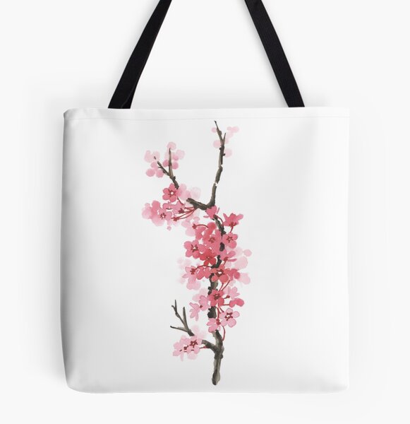 Cherry Blossom Watercolor Painting Colorful Tree Art Print Tote Bag by  Joanna Szmerdt - Pixels