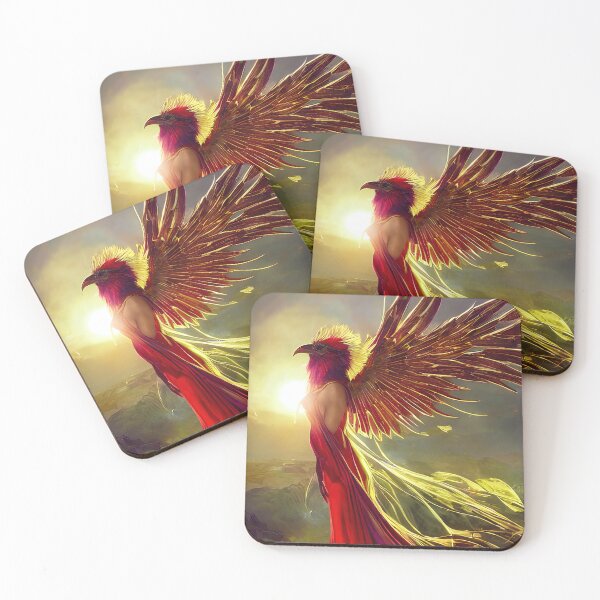Item preview, Solarpunk red phoenix designed and sold by angelisart.