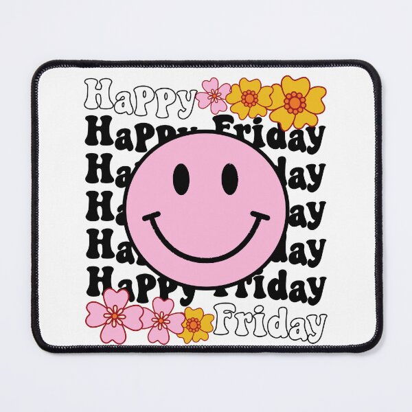 Item preview, Happy Friday Positive Energy Vibes Pink Happy Face designed and sold by PearlMoonGrapes.