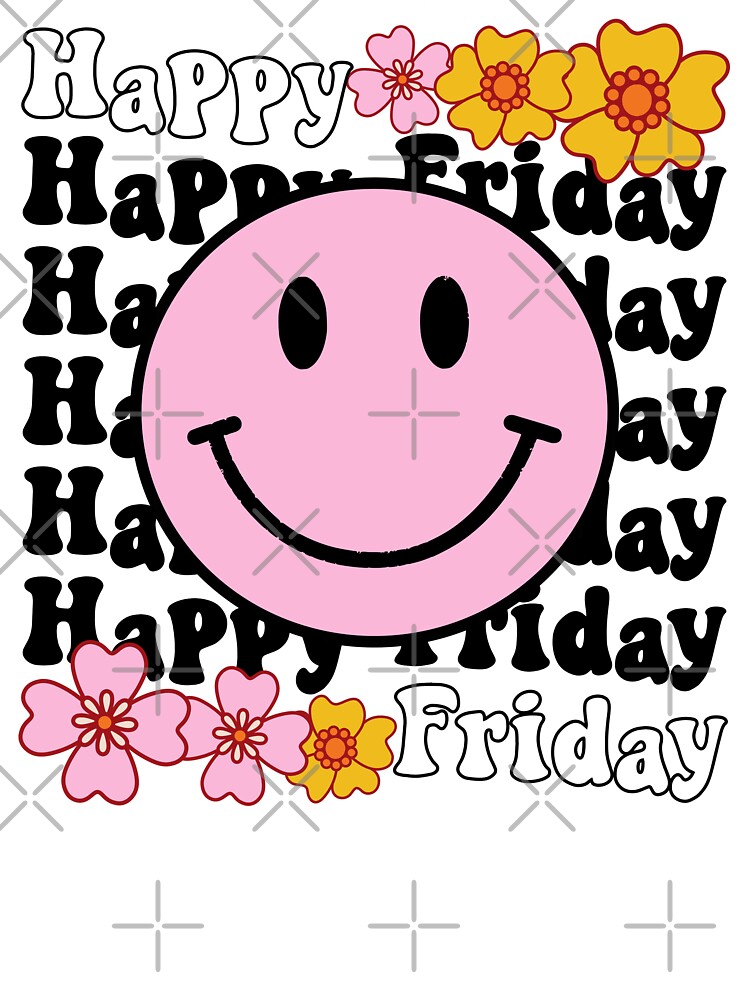 Happy Friday Positive Energy Vibes Pink Happy Face