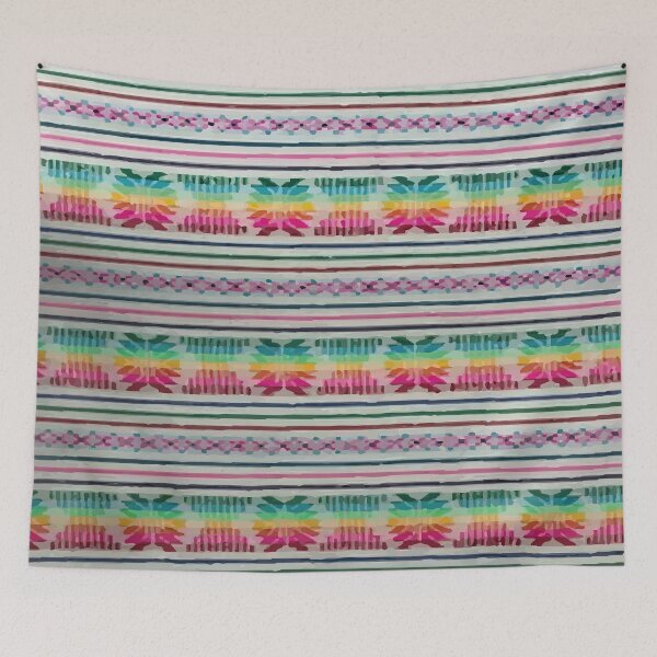 Item preview, Boho chic mexican tablecloth aztec print designed and sold by T-Mex.