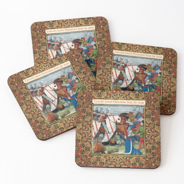 Artikelvorschau, Lancelot rettet Guinevere vom Scheiterhaufen, Artuslegenden, mittelalterliche Miniatur entworfen und verkauft von BulganLumini.
