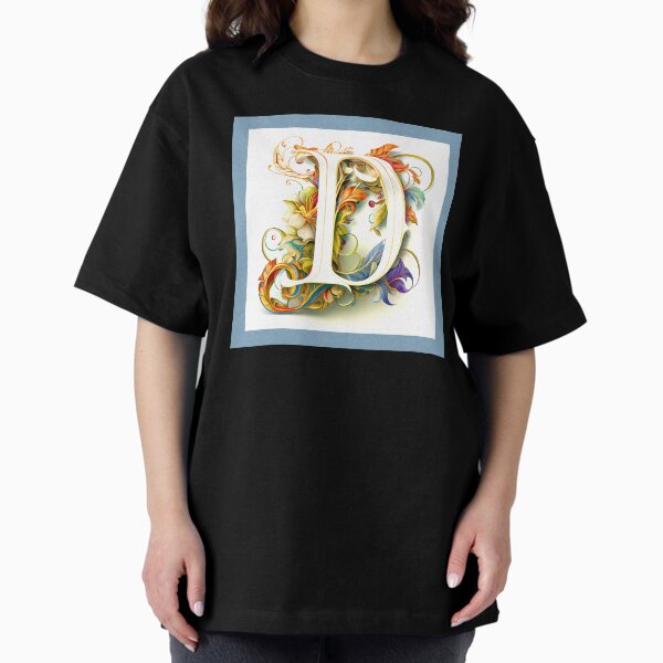 Aperçu de l'œuvre Art Font Lettre D: Style Art Nouveau, Unique et Coloré, Fond Vert créée et vendue par factory88.