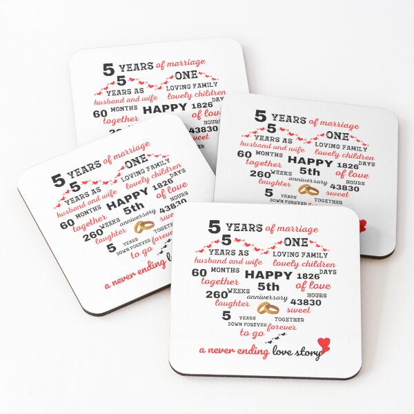 Item preview, Happy 5th marriage anniversary designed and sold by EmmaBazz.