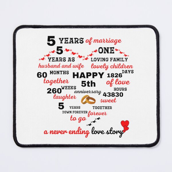 Item preview, Happy 5th marriage anniversary designed and sold by EmmaBazz.