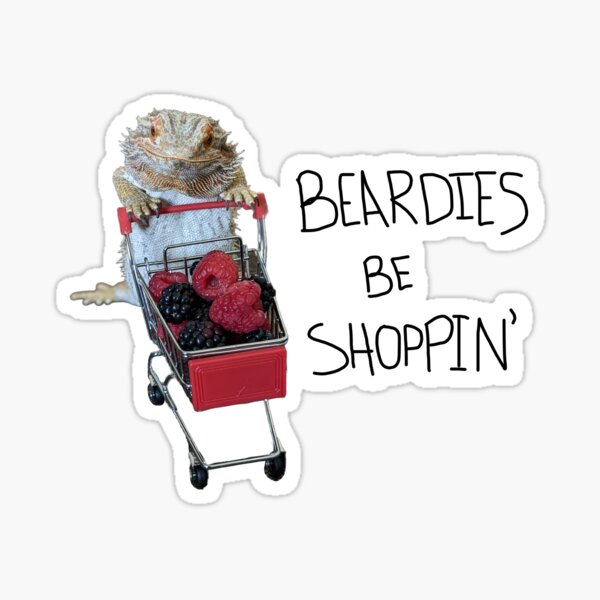 Item preview, Bearded Dragon with Shopping Cart designed and sold by ForgsRUs.