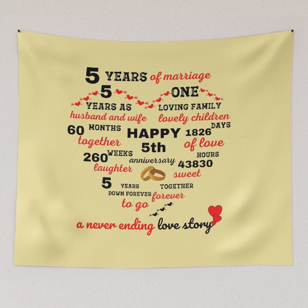 Item preview, Happy 5th marriage anniversary designed and sold by EmmaBazz.