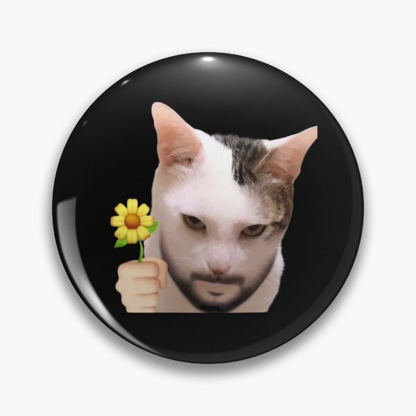 Item preview, chad cat with flower designed and sold by CatDealer.