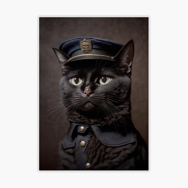 Officer police cat Sticker for Sale by AnimalArtPhotos in 2023