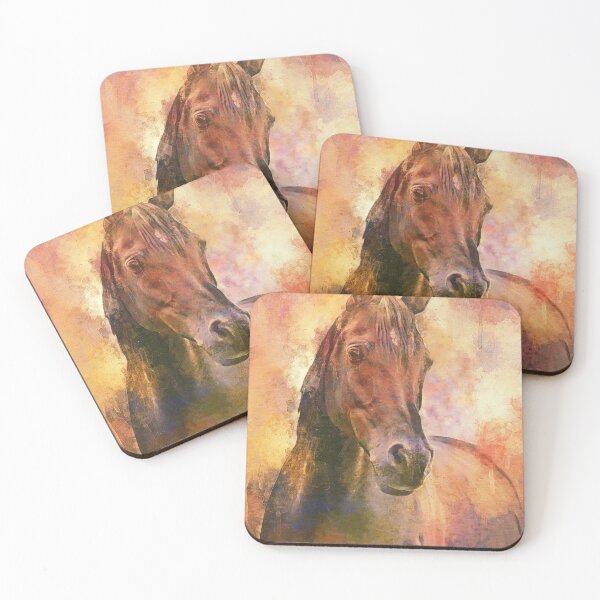 Item preview, Brown Arabian horse portrait - aquarelle  designed and sold by NickoPrints.