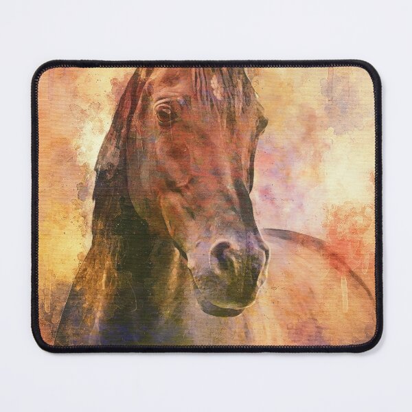 Item preview, Brown Arabian horse portrait - aquarelle designed and sold by NickoPrints.