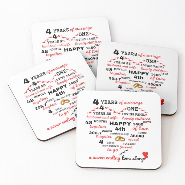 Item preview, Happy 4th marriage anniversary designed and sold by EmmaBazz.