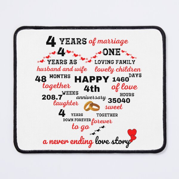 Item preview, Happy 4th marriage anniversary designed and sold by EmmaBazz.