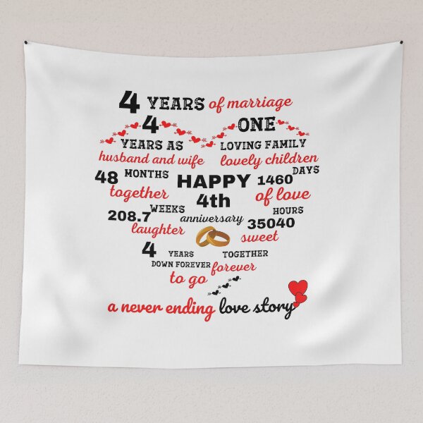 Item preview, Happy 4th marriage anniversary designed and sold by EmmaBazz.