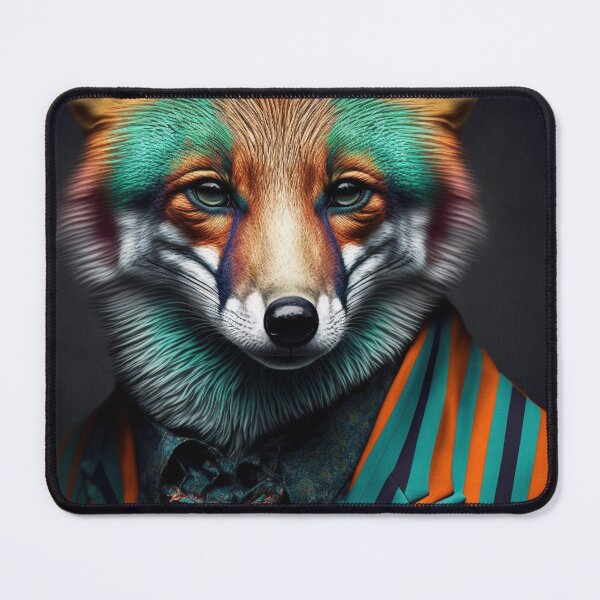 Item preview, Fox portrait. Fox in suit. Striped suit designed and sold by ColorfulAnimals.