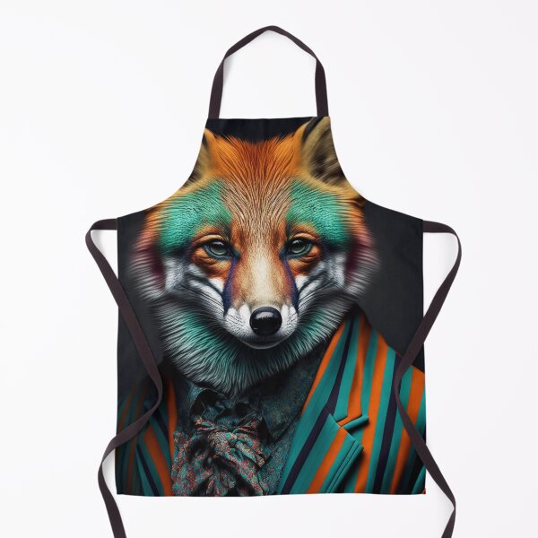 Item preview, Fox portrait. Fox in suit. Striped suit designed and sold by ColorfulAnimals.