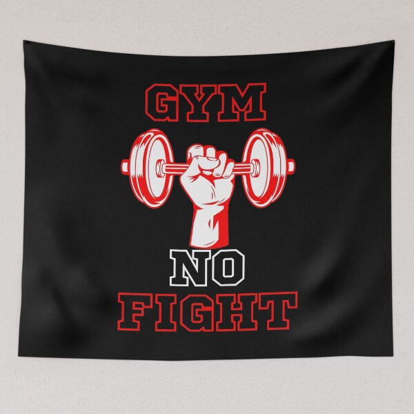 Item preview, Red Gym No Fight - Fitness Quotes designed and sold by natig-art-shop.