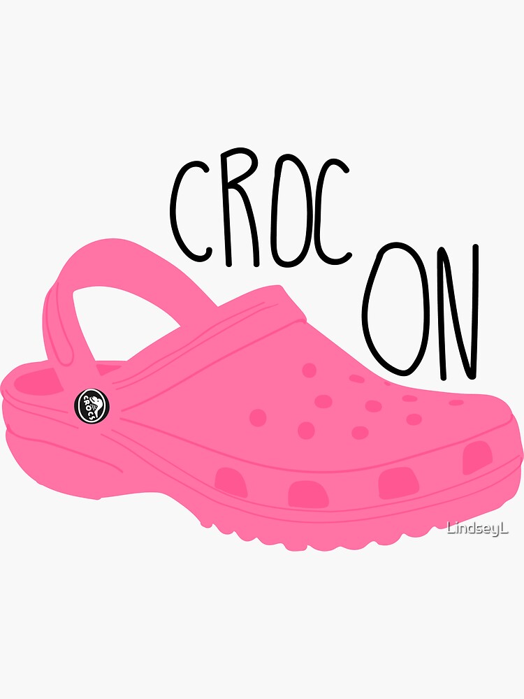 Crocs with text.