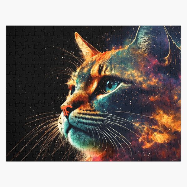 Item preview, Space cat puzzle. Cat in space. Space kitten. Up to 1000 pieces puzzle. designed and sold by ColorfulAnimals.