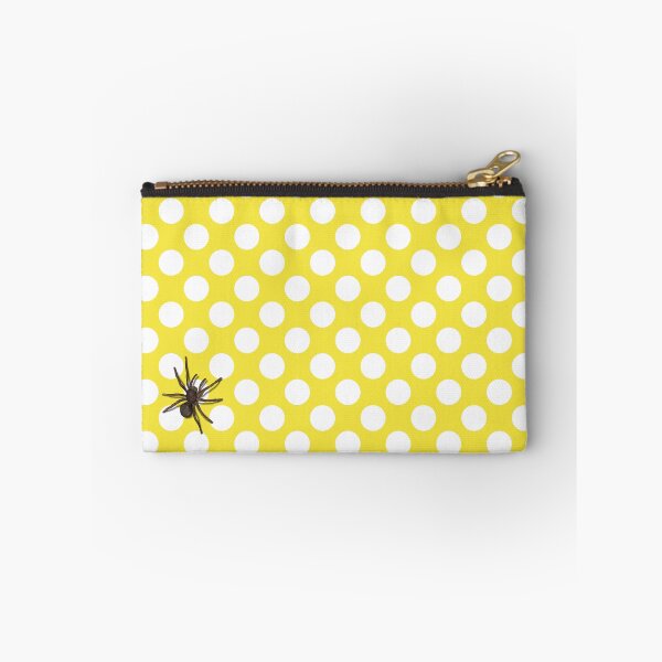 Item preview, spider on yellow with white polka dots design designed and sold by coverinlove.