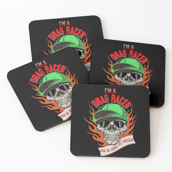 Item preview, I'm A Drag Racer Ask Me About My Timeslip Skull Sunglasses Fire Racing Racetrack Funny designed and sold by CarantinedChaos.