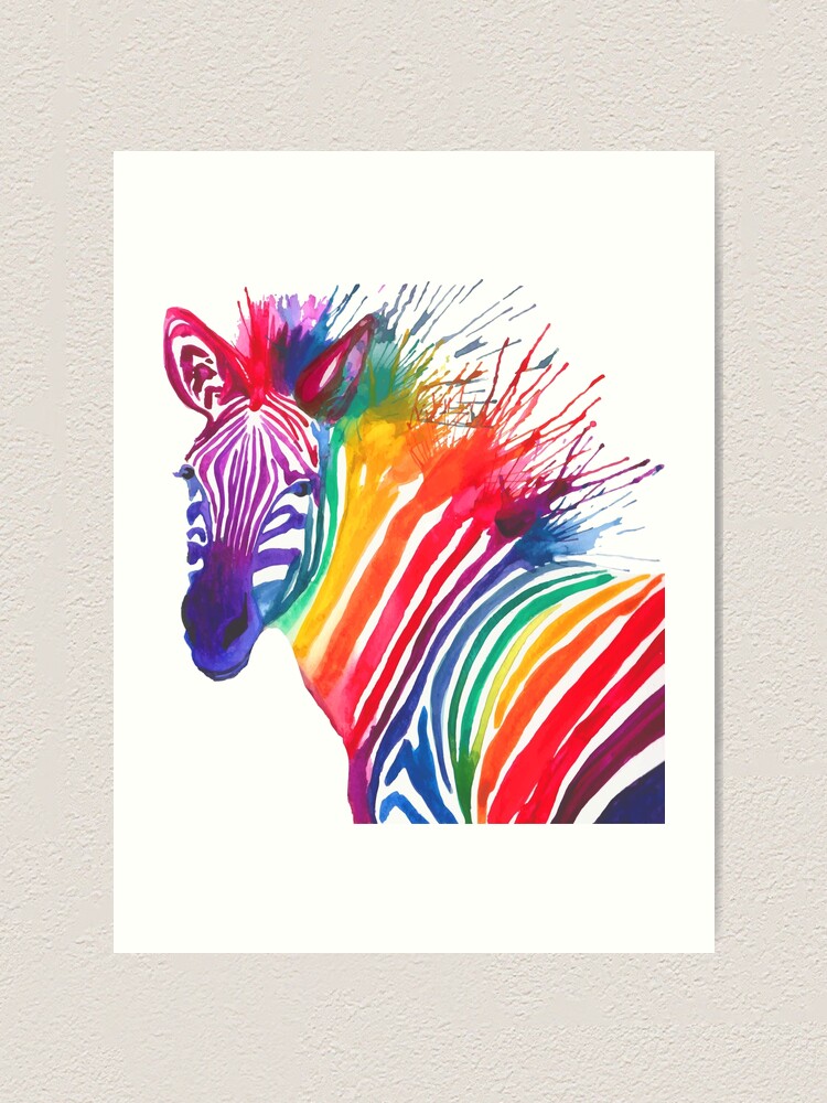 Rainbow Zebra Pride Art Print for Sale by DellaMorteArts