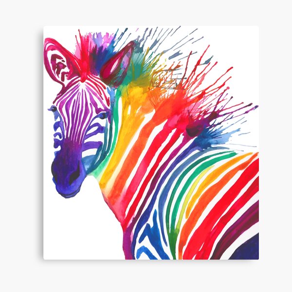 Rainbow Zebra Canvas Prints for Sale