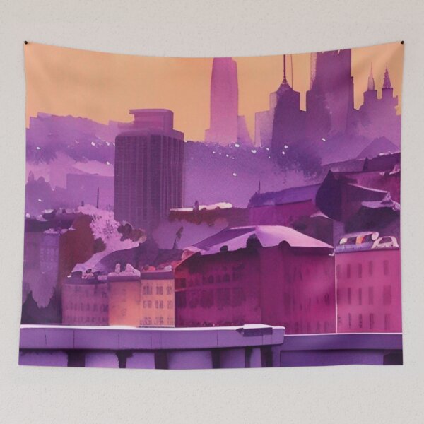 Item preview, Lyon Skyline Paint designed and sold by Places On Earth.