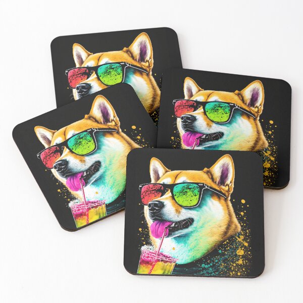 Item preview, Dog in sunglasses drinking soda. designed and sold by ColorfulAnimals.