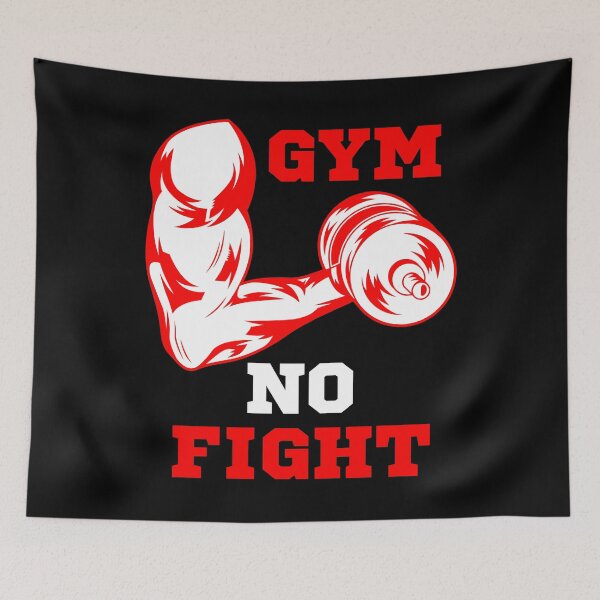 Item preview, Red Muscle Gym No Fight - Fitness Quotes designed and sold by natig-art-shop.