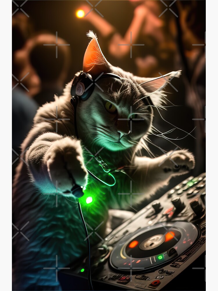 Cute DJ Cat With Glasses PNG Clipart Transparent Animal Clip
