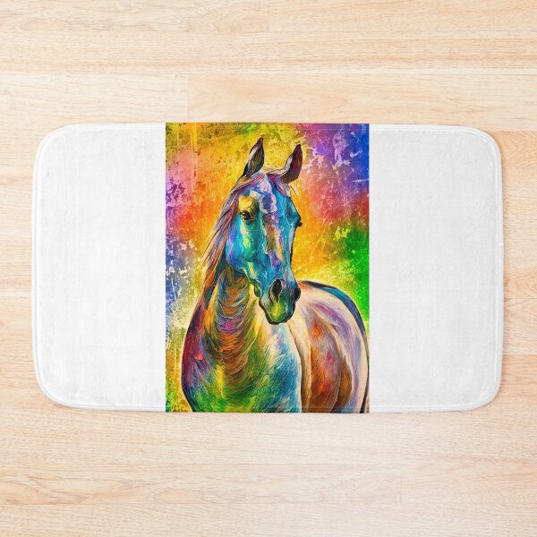 Artikelvorschau, Colorful Arabian horse on a rusty metal background – digital painting entworfen und verkauft von NickoPrints.