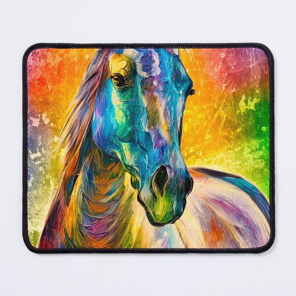 Item preview, Colorful Arabian horse on a rusty metal background – digital painting designed and sold by NickoPrints.
