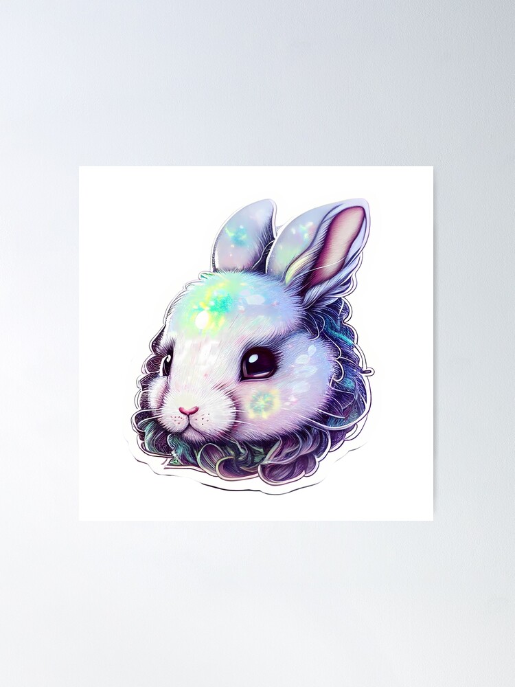 Cute mystical rabbit face | Poster