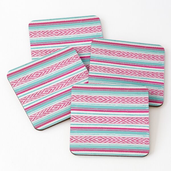 Item preview, Authentic mexican serape blanket southwest style hot pink stripes poncho boho chic designed and sold by T-Mex.